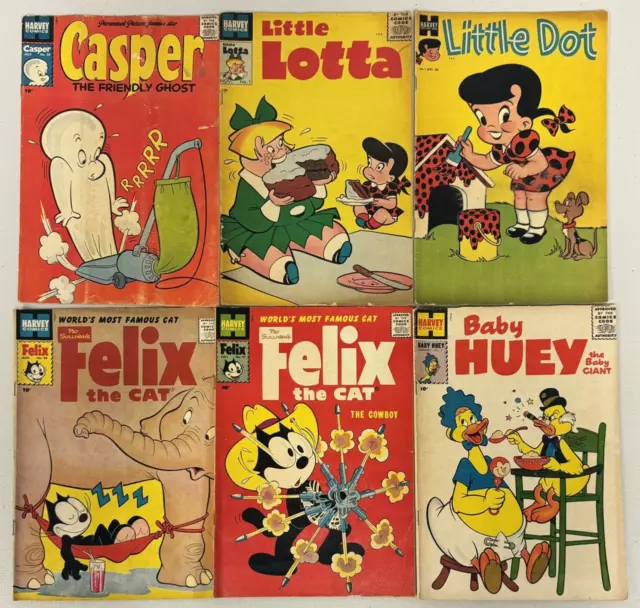 LOTE DE 24 cómics de Félix el gato Huey Little Dot Audrey Casper de la edad de oro harvey