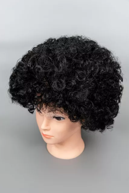 Black Curly Afro Wig Fancy Dress Party Costune Accessory Disco Clown Unisex 70s 3