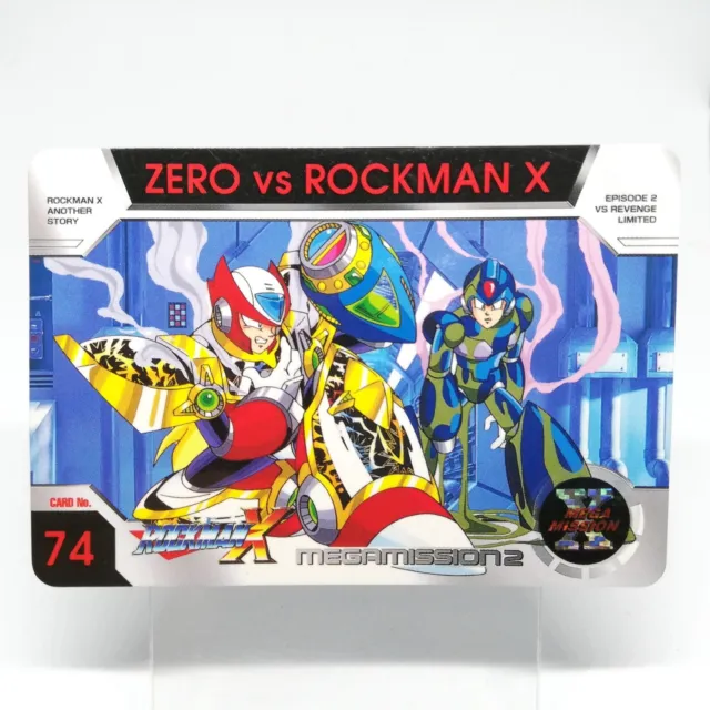 74 ZERO vs Mega Man X Mega ( Rock ) man X Mega Mission 2 CARD CAPCOM Japan GAME