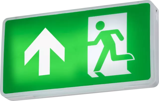 230V IP20 4W LED Emergency Exit Sign - Self-Test