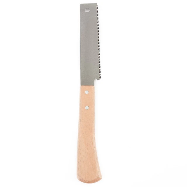 1x sierra manual acero al carbono mango de madera 1* 1 pieza sierra de corte al ras doble lateral