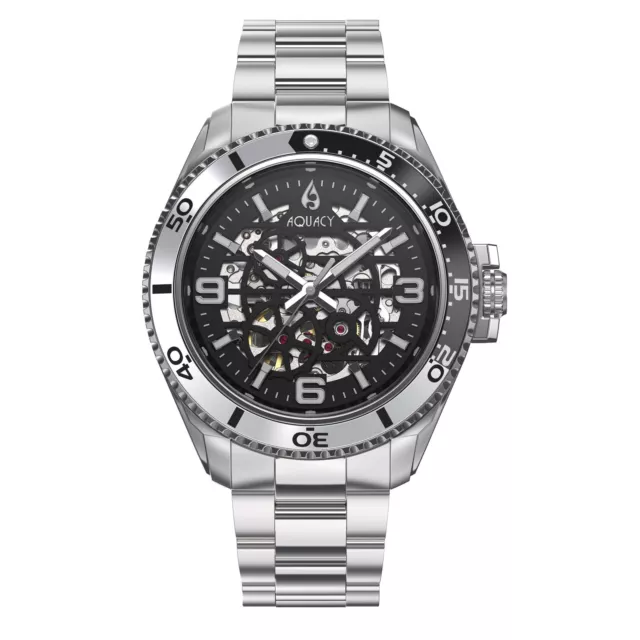 Aquacy Hei Matau Skeleton Miyota Movement Silver Men's Automatic Watch 200M