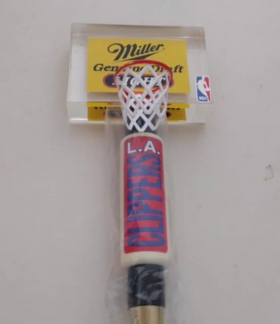 NEW ~ L.A Clippers Basketball Hoop Tap Handle ~ Miller Genuine Draft Light