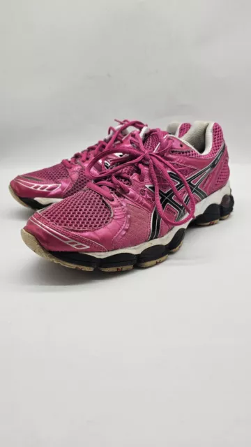 Asics Gel-Nimbus 14 Womens US 10 Pink Black Running Athletic Shoes Cross Trainer