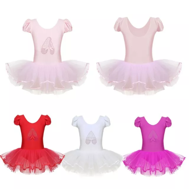 Girl Sequin Ballet Tutu Dress Gymnastic Leotard Ballerina Shoe Dancewear Costume