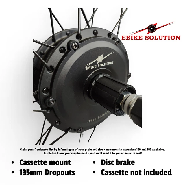 Rear Hub Double Threaded - 36 Hole, 3/8" Axle For Tandem Bike, Moped, EBike (Left & Right Thread)