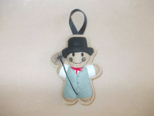 Chimney Sweep Gingerbread Felt Embroidered Hanging Decoration Ornament