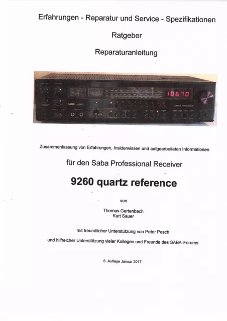 Saba  Ratgeber Reparaturanleitung Erfahrungen Service für 9260 Quartz Reference