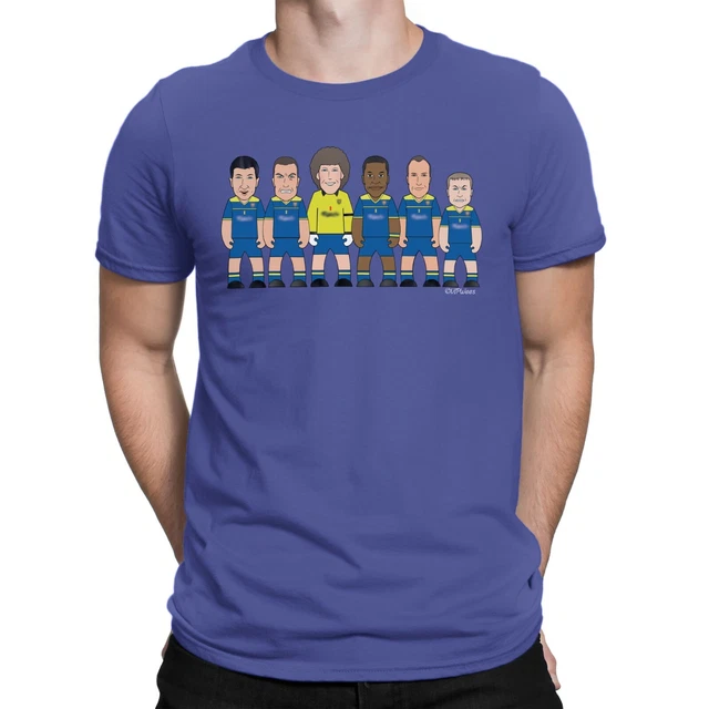 VIPwees Maglietta Uomo Inghilterra Calcio Legends – Caricatura Originale – Cotone Biologico