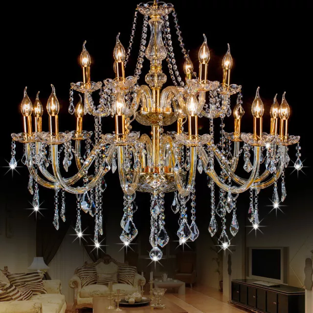 Crystal Chandelier Ceiling Lamp Pendent Light Glass Beads Mixed Huge Sizes 3