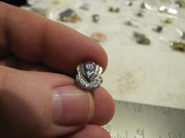 Vtg Us Jaycees Past Secretary Pin Screw Back Used