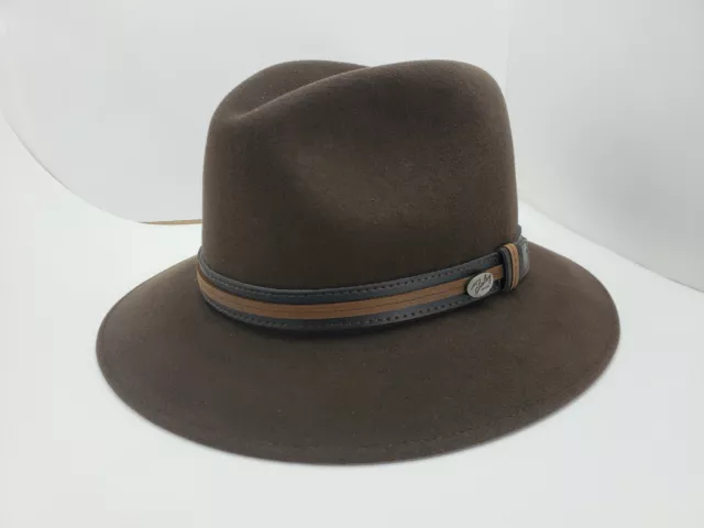 Bailey Brandt Fedora Hat Wool Taupe Made In Usa