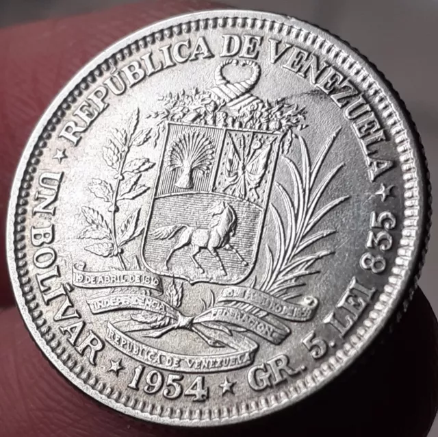 Monnaie 1 bolivar 1954 Venezuela