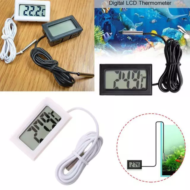 Aquarium Thermometer LCD Digital Fish Tank Water Temperature Tester I9G9