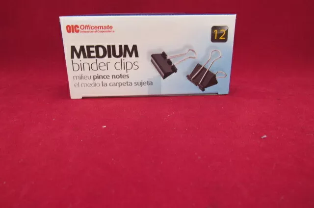 Lot de 4 clips de reliure OIC Officemate moyen 1-1/4"Widex5/8"Cap 12/Box #99050