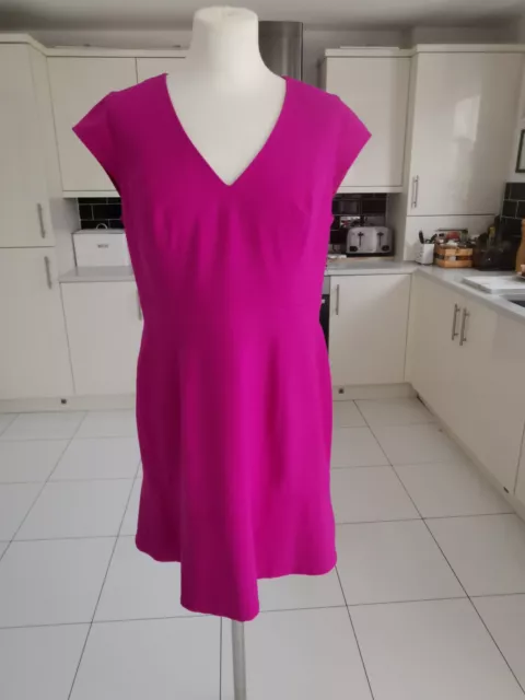 Marc New York by Andrew Marc, Pink dress, size 14, zip fasten, frill hem