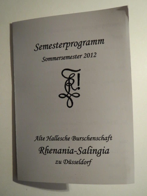 Burschenschaft Rhenania-Salingia Düsseldorf Semesterprogramm SS 2012  Studentika
