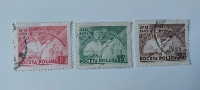 Briefmarken Polen 1949 Kongress 27.11.1949 gestempelt