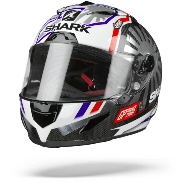 Shark Race-R Pro Carbon Zarco GP France 2019 Carbon Chrome Red DUR Full Face ...