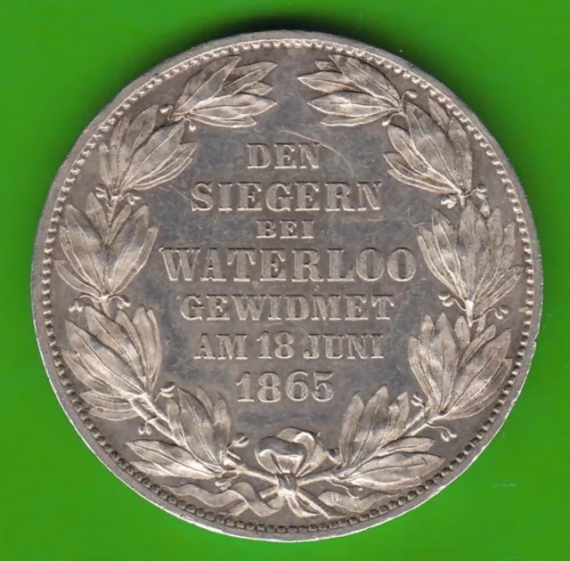 Hannover Vereinstaler 1865 Waterloo in vz-st kleine Kratzer selten nswleipzig