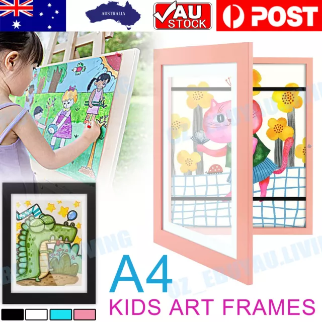 Kids Art Frames Children Art Projects Wooden Artwork Display 150 Pictures Hold