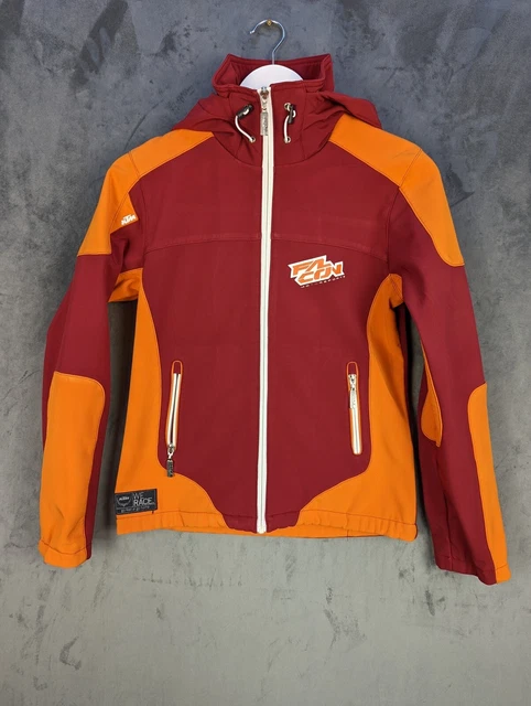 Felpa con cappuccio giacca KTM Motorsport taglia XS rosso arancione cerniera materiale idrorepellente