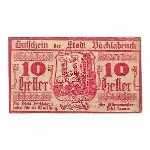 [#324000] Banknote, Austria, Vöcklabruck O.Ö. Stadt, 10 Heller, Texte, 1919, 191