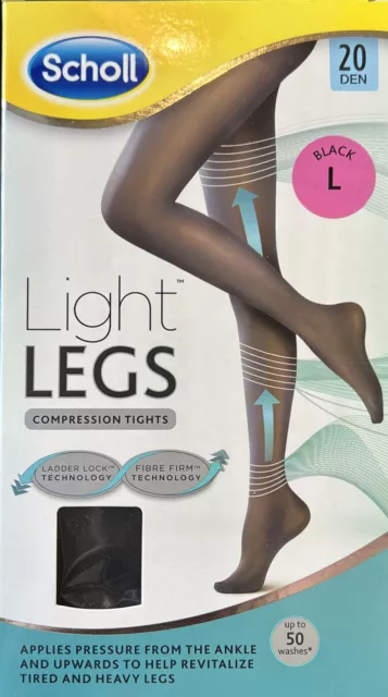 Scholl Light Legs Compression Tights 20 Denier - BLACK - LARGE