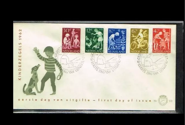 [YA004] - 1962 - Netherlands FDC E53=54 - Childhood - Children stamps - RRR