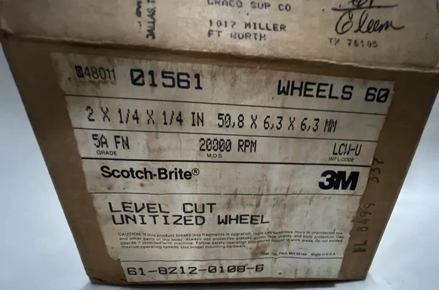 Lot of 30 Scotch Brite 3m 2 X 1/4 X 1/4 IN Level Cut Unitized Wheels GRADE FA FN