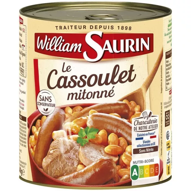 lot 3 WILLIAM SAURIN Cassoulet mitonné 800 gr
