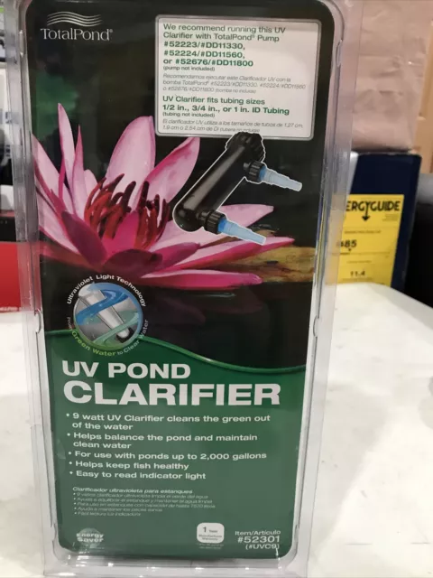 TotalPond FUV9 Pond UV Clarifier For Ponds Up To 2000 Gallons 1/2”-1” Tubing(1C)