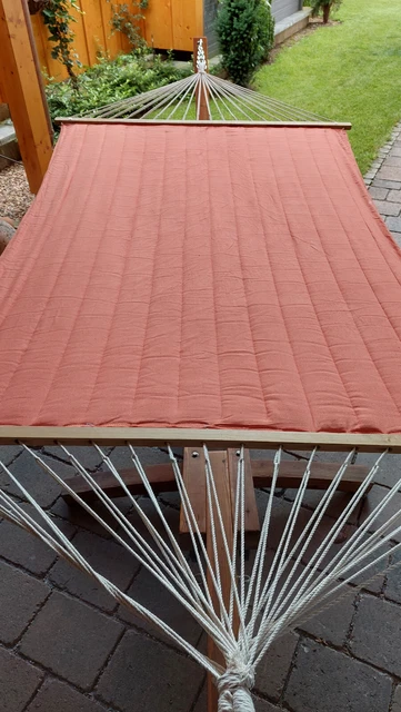 Hängematte mit Holz Gestell 4 Räder Liege Gartenliege 4