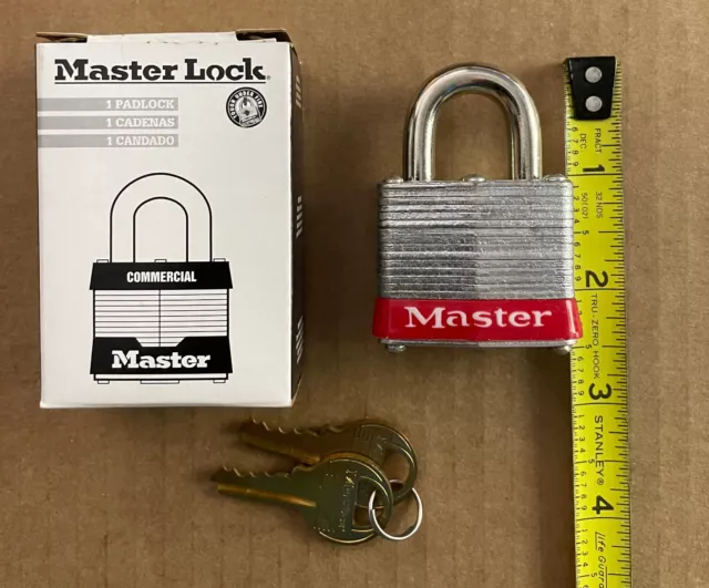 Master Lock 4140 V-Line Brass Padlock 1-1/2in (38mm) Wide