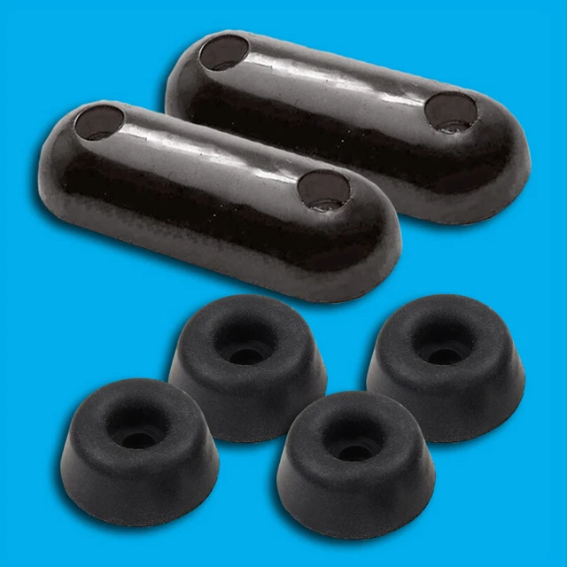 6 PIECE BLACK Toilet Seat Buffer Bumpers Replacement Pads 5.13 PicClick