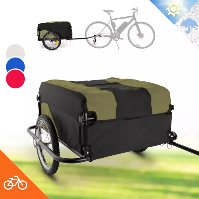 Remolque de carga remolque de bicicleta coche de mano transportador 60 kg 130 L superficie verde