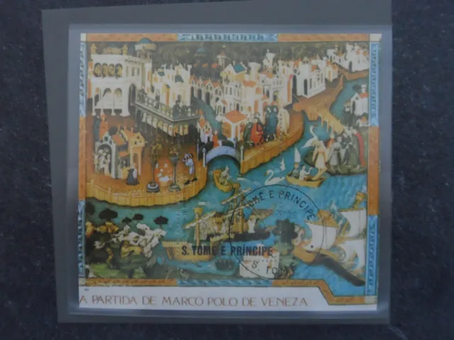 Blockausgabe Sao Tome u. Principe, Motiv "Marco Polos Abreise aus Venedig" 1982