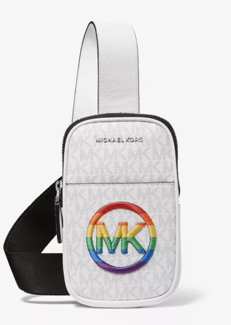 ☂️🍄Michael Kors PRIDE Hudson Embroidered LogoSmartphone Crossbody Bag