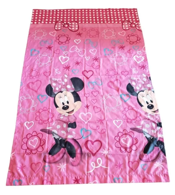 Disney Minnie Mouse Curtain Panel Pink Bow-Tique Size 42”x 63”