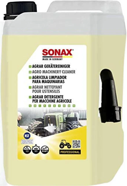 SONAX Agrar Detergente per Macchine Agricole, Alcalino per la Pulizia di Mezzi,