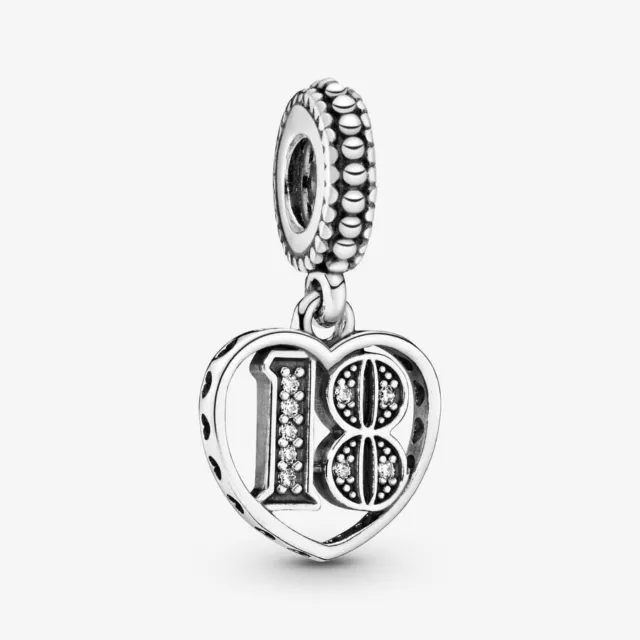 Brand New Pandora ALE S925 Silver 18th Celebration Dangle Charm