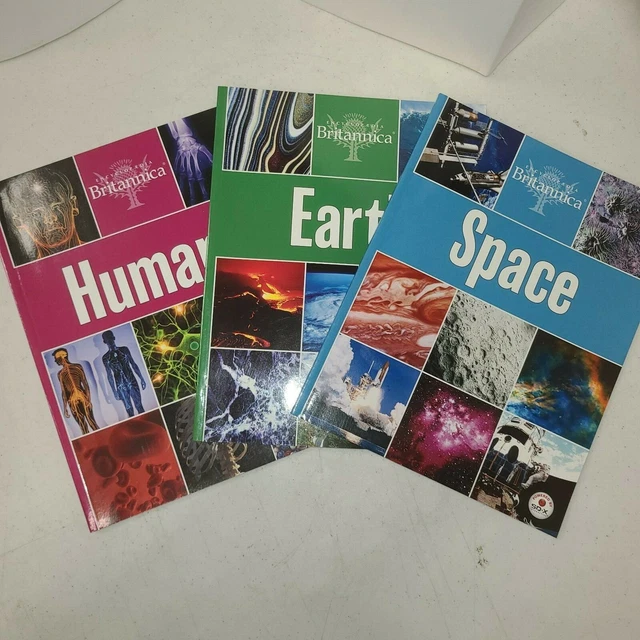 Lot of 3 Encyclopedia Britannica - Humans : Earth : Space Pb, VG for SDX Reader