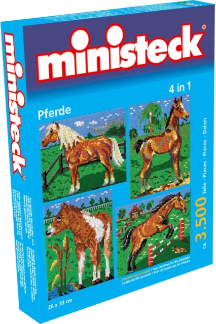 Ministeck Pixel Puzzle (31301): Chevaux Avec Arrière-plans (4in1) 3500 Pieces