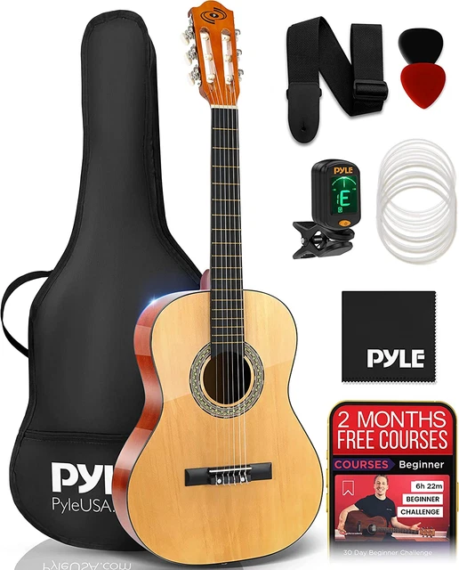 Left Handed Classical Acoustic Guitar Kit, 3/4 Junior Size All Wood Instrument f
