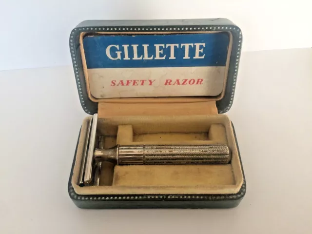Vintage Rare Gillette Authentic Safety Razor Marque Deposee with Box England