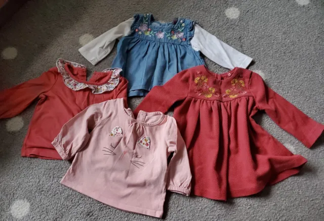 pacchetto vestiti bambine età 0-3 mesi top abito maniche lunghe