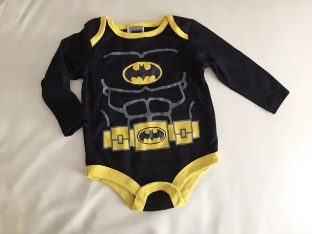 Licensed Batman Muscle Long Sleeve Cotton Baby Boys Bodysuit 3m.6m.9m.12m18m.24m