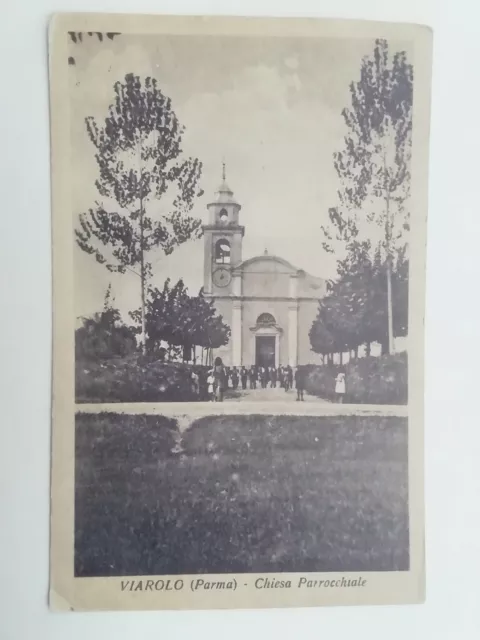 Cartolina Viarolo Parma Chiesa Emilia Romagna Borgo Animata Paesaggistica