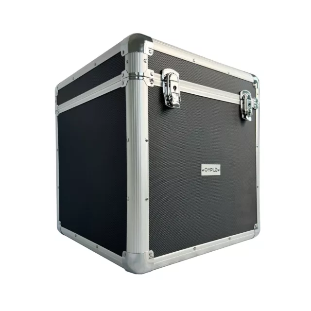 NEW! 100 x 12" LP Vinyl Record Box Hard DJ Flight Case Aluminium - Black 3