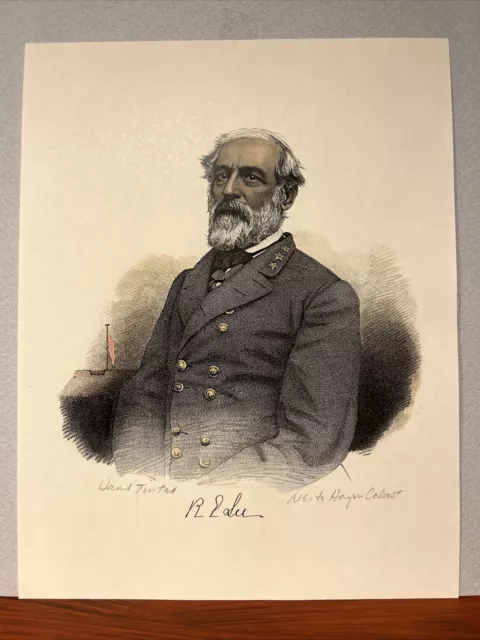 Engraving Print of Civil War Confederacy General Robert E. Lee 8.5” x 11”